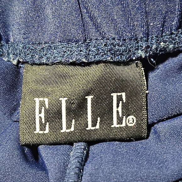 Elle Wide Leg Lounge Pants Womens Size Small Navy Blue Leggings Elastic Waist - Picture 4 of 4
